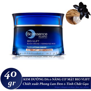 Bio-essence - KEM DƯỠNG DA VÀ NÂNG CƠ MẶT BIO VLIFT CHIẾT XUẤT HOA PHONG LAN ĐEN- TINH CHẤT GẠO 40 gr