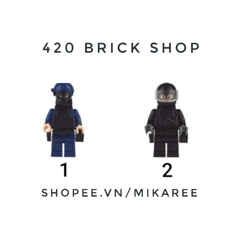 Non Lego - Minifigures Nhân Vật Cảnh Sát Đặc Nhiệm Tặng Kèm Súng