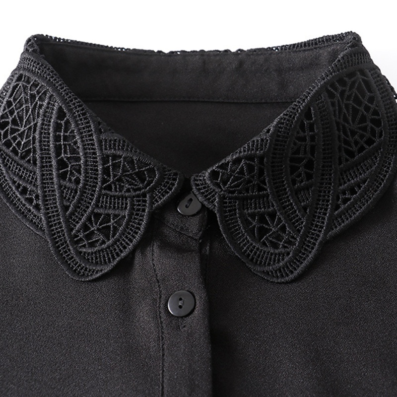 Áo Sơ Mi Chiffon Màu Trơn Họa Tiết Thêu Thời Trang Cho Nữ