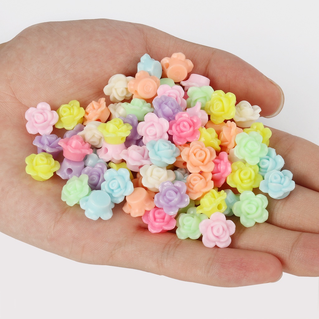 30 hạt thủ công Acrylic kiểu dáng bông hoa 12mm làm trang sức dễ thương xinh xắn