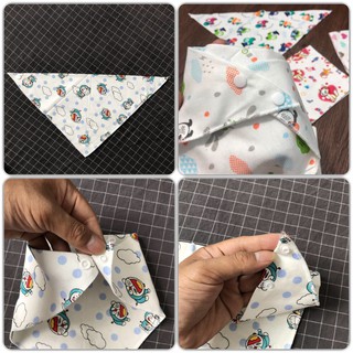 Set 5 yếm cotton 2 lớp cài nút cho bé