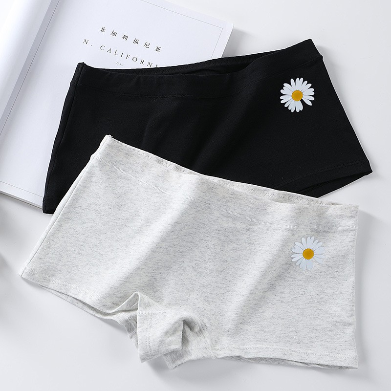 Quần lót nữ cotton cạp thấp Daisy Boxer kháng khuẩn co dãn thấm hút_NuciFera
