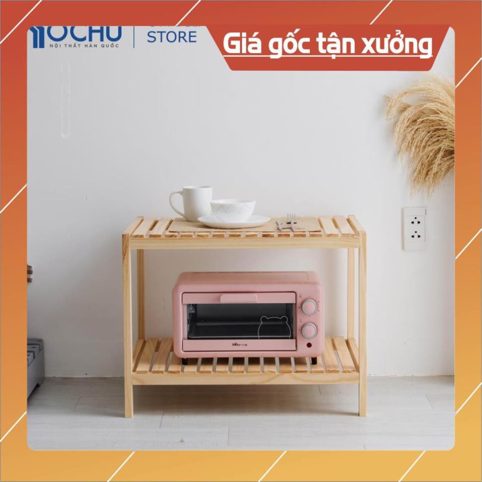 (Giá Xưởng) Kệ Lò Vi Sóng Khung Gỗ 2 Tầng