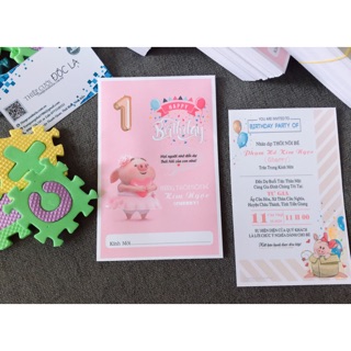 Thiệp thôi nôi, Sinh nhật, đầy tháng Pig girl