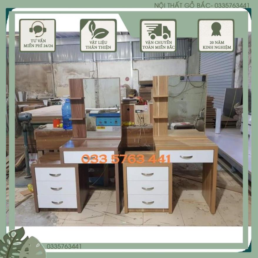 Bàn trang điểm thông minh tăng giảm kích thước tùy chỉnh gỗ MDF phủ melamine gương soi nịnh mắt