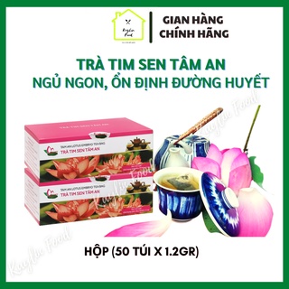 Trà tim sen túi lọc Tâm An hộp 50 túi lọc tâm sen sấy khô an thần, dễ ngủ