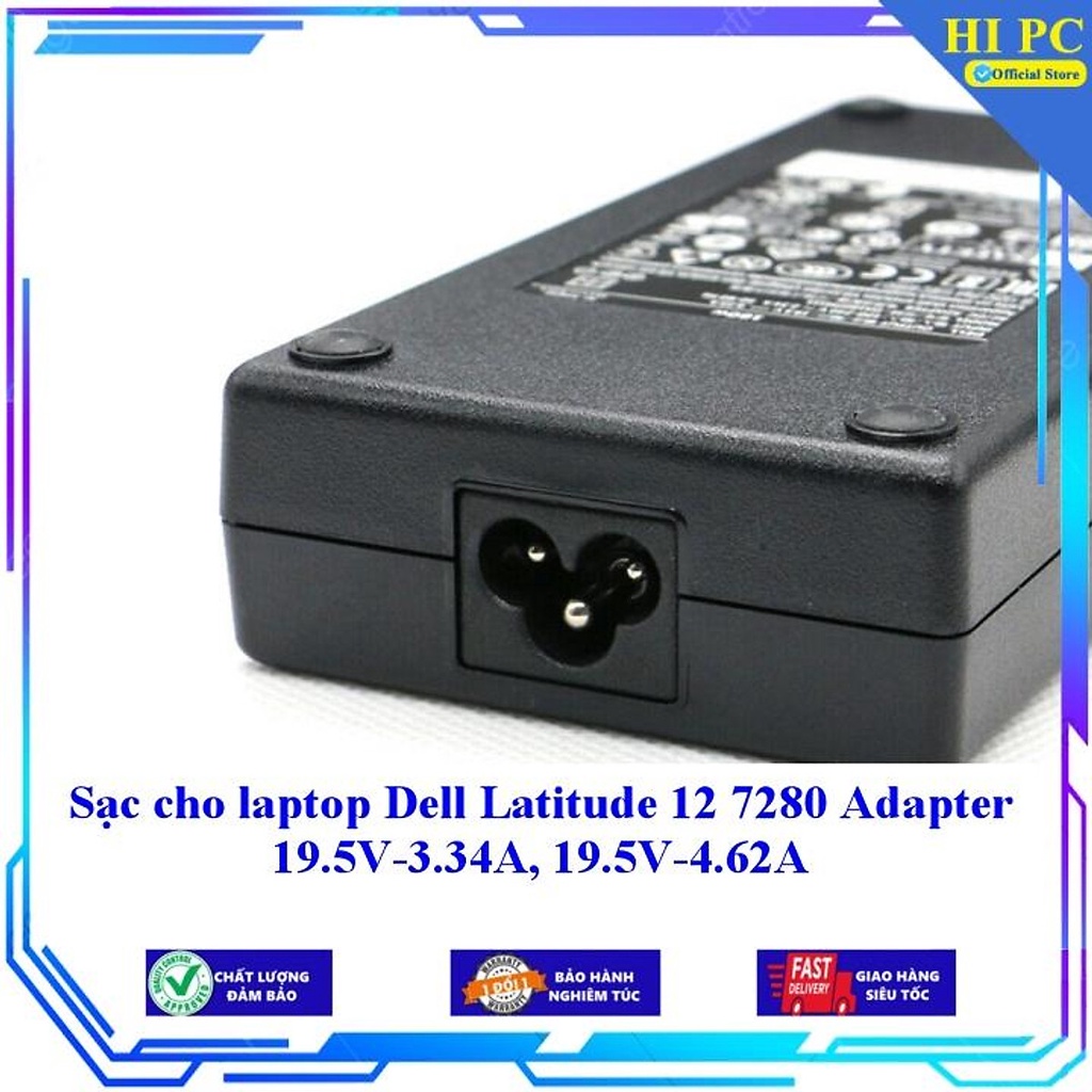 Sạc cho laptop Dell Latitude 12 7280 Adapter 19.5V-3.34A 19.5V-4.62A - Hàng Nhập Khẩu