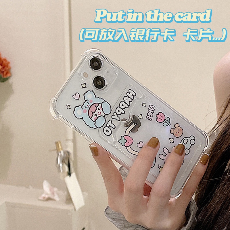 Ốp lưng iphone Ốp điện thoại mềm gắn ngăn đựng thẻ chống rơi cho iphone 13 11ProMax/XR/xmax XS 13promax 7p/8p/13 Dinuo case