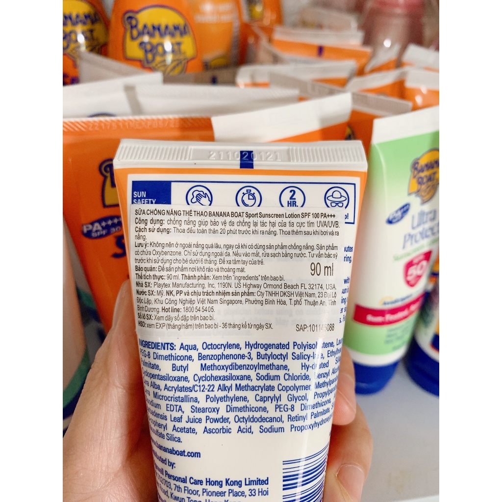 Tổng hợp kem và xịt chống nắng Banana boat 90ml =>170ml hàng chuẩn chĩnh hãng