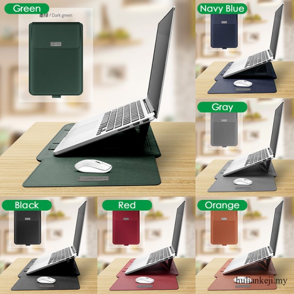 DELL Bộ Túi Da 4 Trong 1 Chống Thấm Nước Kèm Giá Đỡ Từ Tính Cho Laptop Notebook Matebook Xiaomi Huawei Macbook 11 13 15 16 Inch 2019 1 9 IPad 12.9 XPS 13/14 Pro