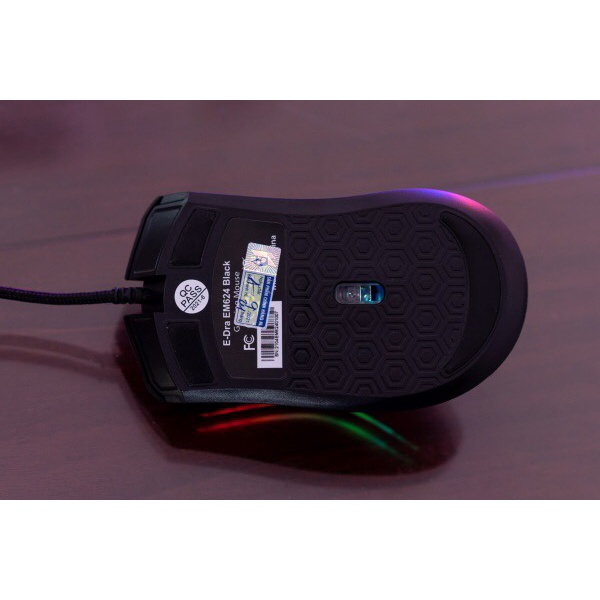 Chuột chơi game có dây E-Dra EM624 Black - Màu đen - Độ bền 50 triệu lượt click - 12000 DPI - LED RGB