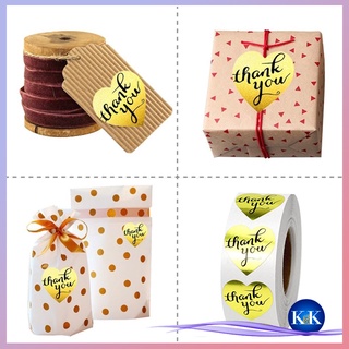 ❧k&k☙ set 100 miếng dán trái tim in chữ thank you
