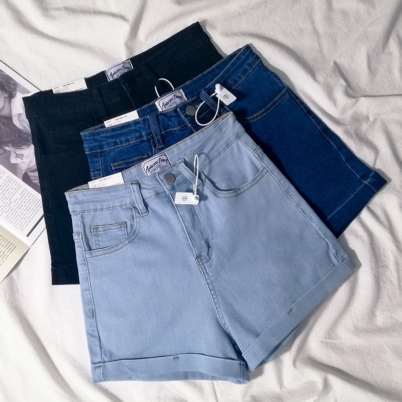 Quần đùi denim co giãn thời trang mùa hè dành cho nữ IELGY