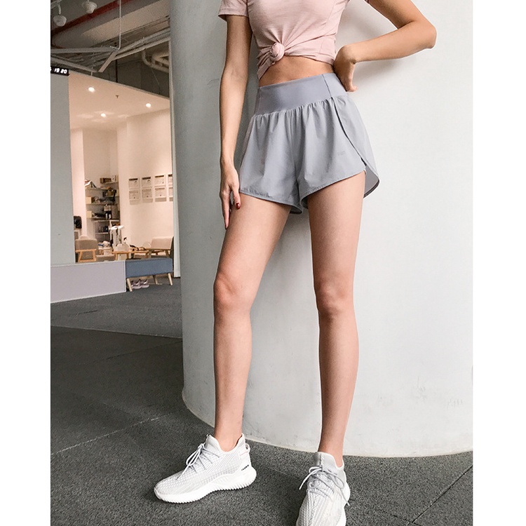 Quần short thể thao IELGY cạp cao dáng rộng nhanh khô thời trang mùa hè cho nữ