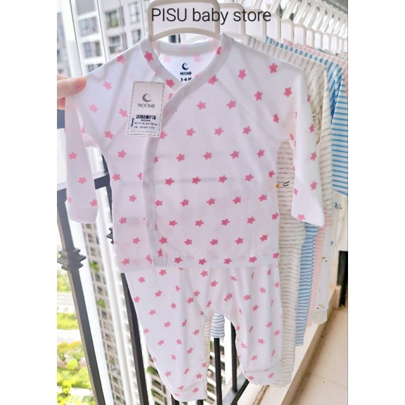 Moon - Bộ dài tay cài chéo petit xinh yêu mẫu mới 2022 cho bé 3-7kg, có bán rời phụ kiện