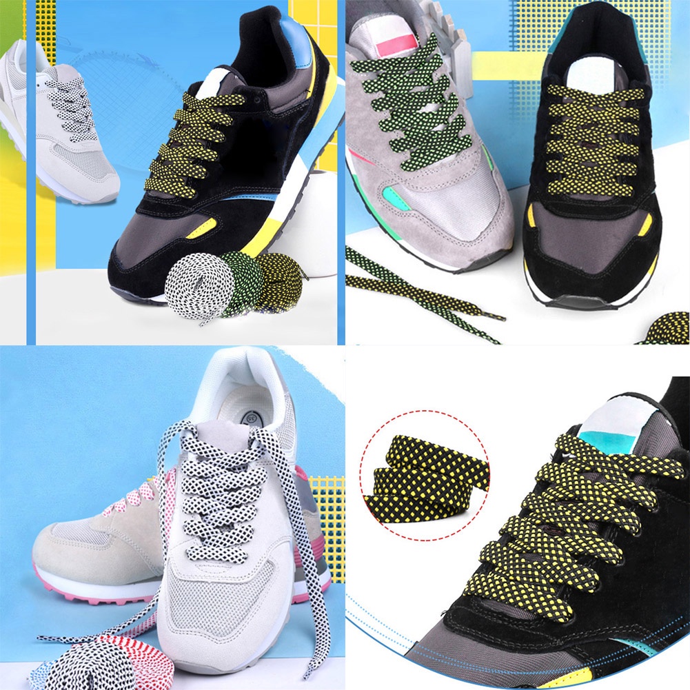 Dây Buộc Giày Sneaker Họa Tiết Kẻ Sọc Mặt Phẳng 120cm Thời Trang