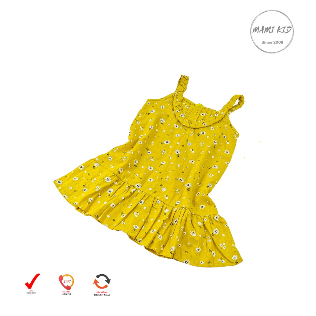 váy xinh cho bé gái 1-7 tuổi, chất đũi hoa, phong cách hàn quốc, MAMI KID