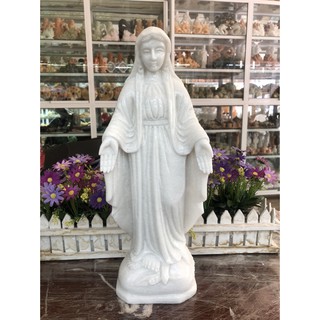 Tượng chúa ban ơn, đức mẹ maria đá trắng - cao 40cm