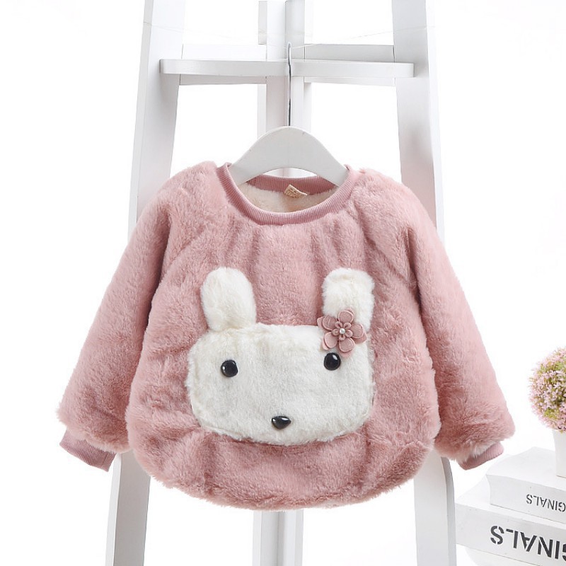 Áo Sweater Vải Nhung Ấm Áp Thời Trang Mùa Đông Cho Bé Gái