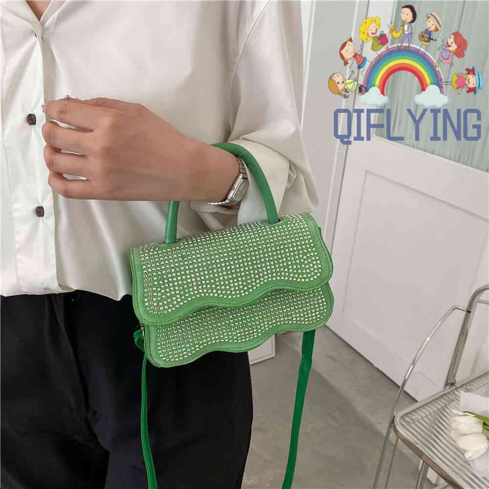 Túi Xách Da Đeo Vai Hình Đám Mây Đính Kim Cương Giả Thời Trang Cho Nữ