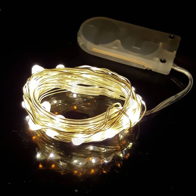 Dây đèn đom đóm 2m- đèn fairy light tình yêu lãng mạn, trang trí bằng pin và usb