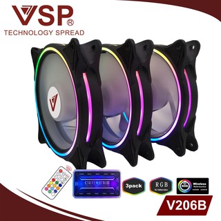 Bộ fan led rgb gắn case kit 3 fan / 1 hub / 1 remose tự động chuyển đổi màu giá cực yêu