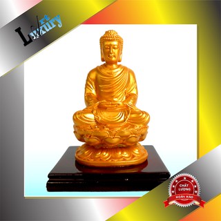 Tượng Phật Thích Ca Mâu Ni  Đế Vuông  trang trí bàn làm việc 11 cm TPT034 - Luxury Art
