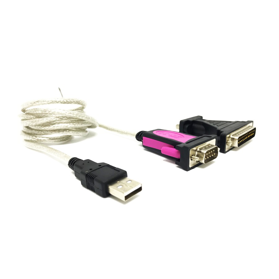 Cáp USB To Com RS232 Z-TEK ZE400 Và Cổng Chuyển 9 Chân Âm Ra 25 Chân Dương LPT