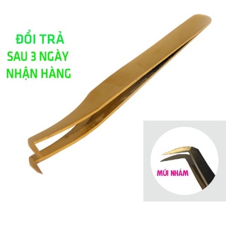 Nhíp volume vàng gắp mi (tặng kèm ví da đựng nhíp gấp gọn)- dụng cụ nối mi