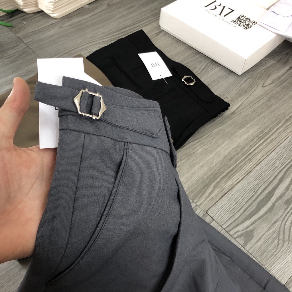 Quần âu nam dáng baggy cạp cao Premium, vải hàn không bai không xù dáng lửng cao thời trang nam hàn hot