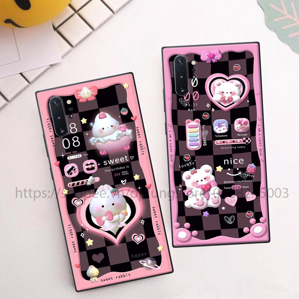 Ốp lưng Samsung Note 10/ Note 10 Plus/ Note 10 Lite/ M60s/ A81 in hình 3D gấu,thỏ cute dễ thương