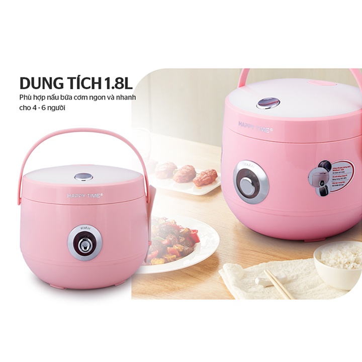 Nồi cơm cắm điện SUNHOUSE HAPPYTIME dung tích 1.8 lít, Nồi cơm cắm điện chính hãng hàng Việt Nam