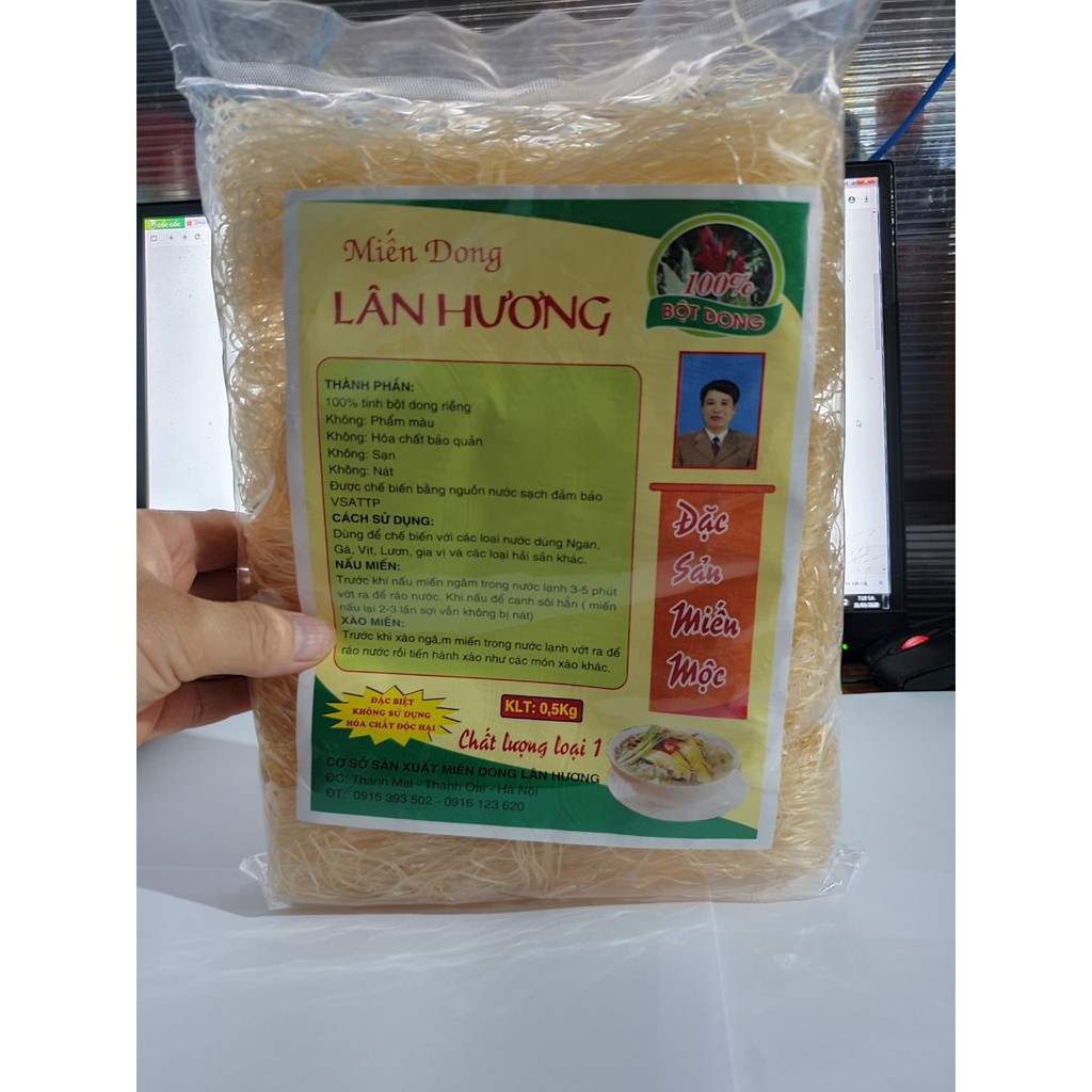 MIẾN DONG LÂN HƯƠNG &quot; ĐẶC SẢN MIẾN MỘC &quot; GÓI 0,5KG