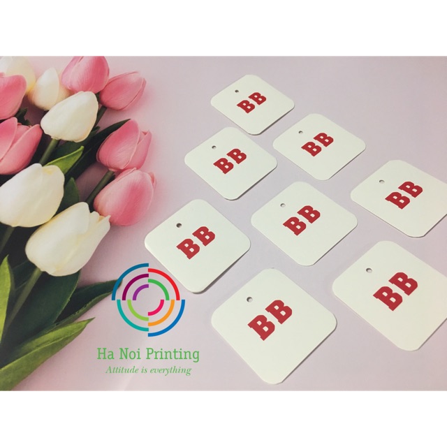 Combo 1000 tag quần áo 5x5cm thiết kế theo yêu cầu
