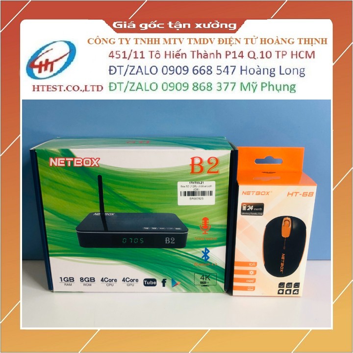 Android TV Box Netbox B2 Ram 1G Ultra HD 4K Tặng Kèm Chuột Không Dây HT68