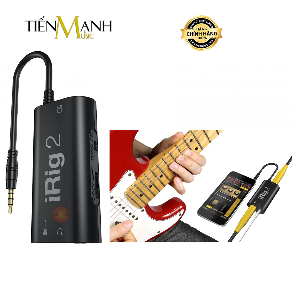 Soundcard Thu Âm LiveStream IK Multimedia iRig 2 Cho Điện Thoại Kết Nối Guitar Pickup Audio Interface Live