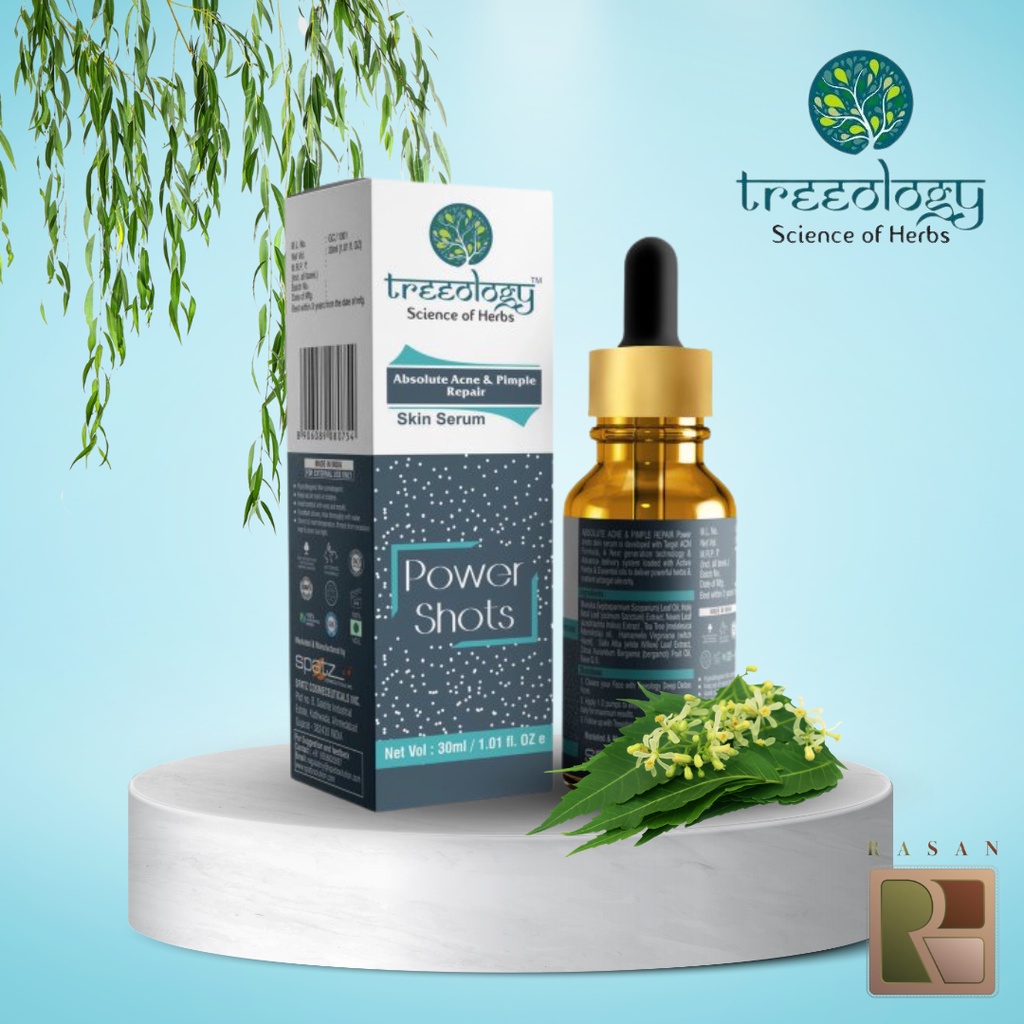Serum ngừa mụn sáng da se khít Treeology Power Shots, tinh chất dưỡng da chính hãng 30ml Rasan