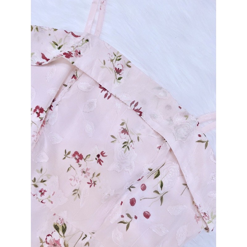 ⚡️BÁN SỈ⚡️Đầm voan hoa 2 dây hồng nhạt | BigBuy360 - bigbuy360.vn