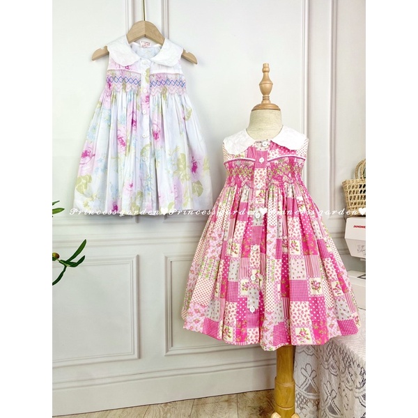 ĐẦM SMOCK VINTAGE CỔ TRẮNG