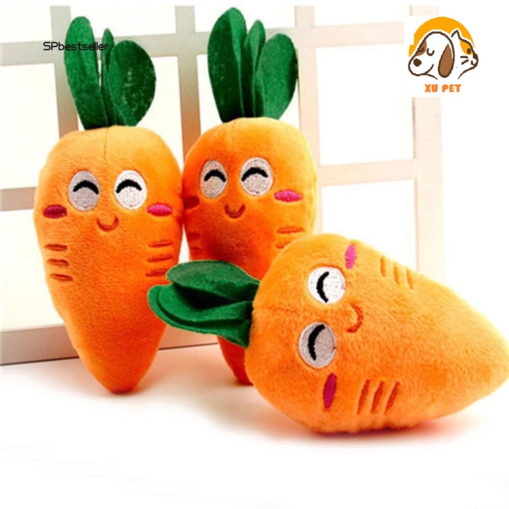 Thú Nhồi Bông Hình Củ Cà Rốt - Đồ Chơi Cho Thú Cưng ( Có Tiếng còi Kêu )