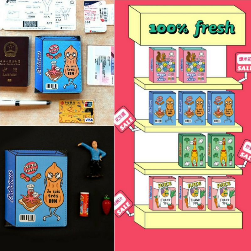 Bao đựng passport hộ chiếu da PU Bentoy fresh market collection