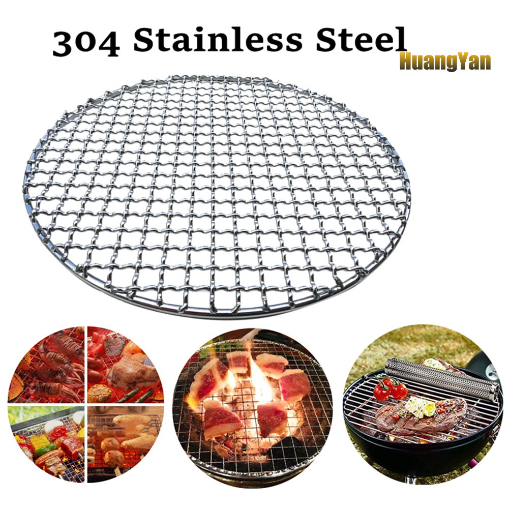 Vỉ nướng BBQ hình tròn bằng thép không gỉ chống dính thuận tiện chất lượng cao