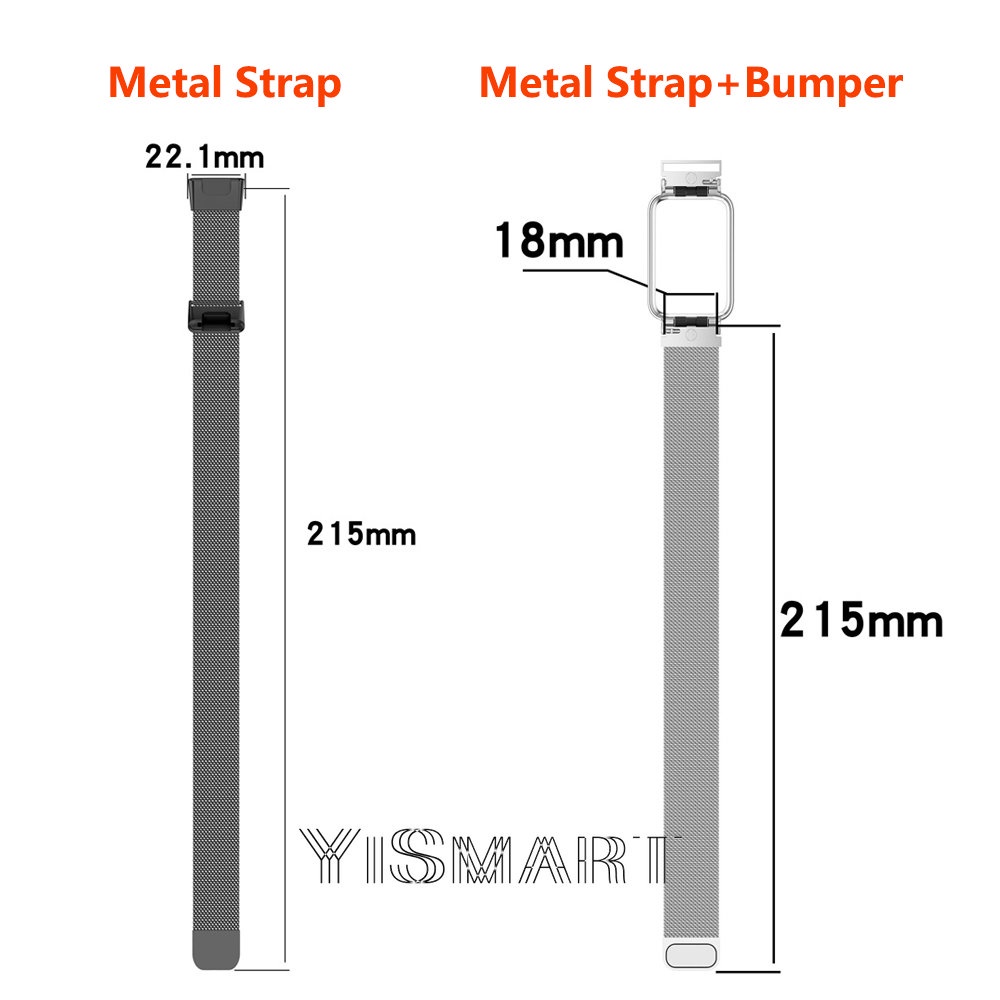 Dây Đeo Thay Thế Bằng Thép Không Gỉ + Ốp Bảo Vệ Dành Cho Xiaomi Mi band 7 Pro / Mi band 7Pro