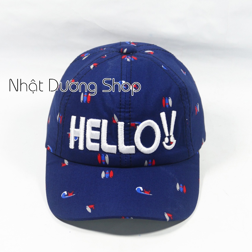 [ Hình thật ] Nón kết Hello cho trẻ em từ 4-7 tuổi chất liểu vải cotton cao cấp tạo cảm giác êm ái cho bé