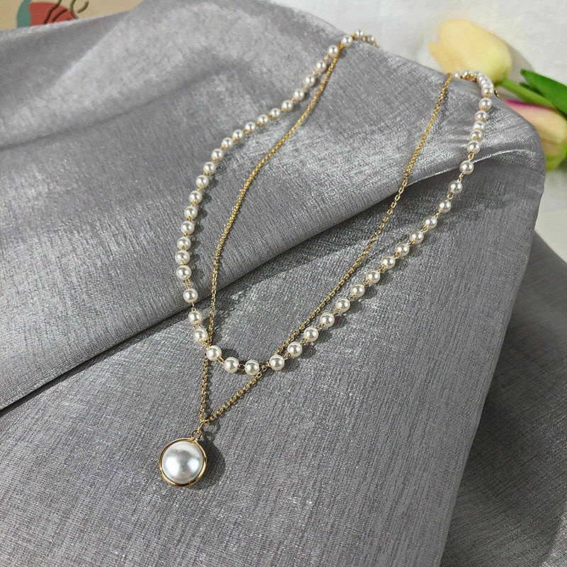 Vòng cổ BELLA-Bee hai lớp đính ngọc trai giả thời trang thanh lịch dành cho nữ