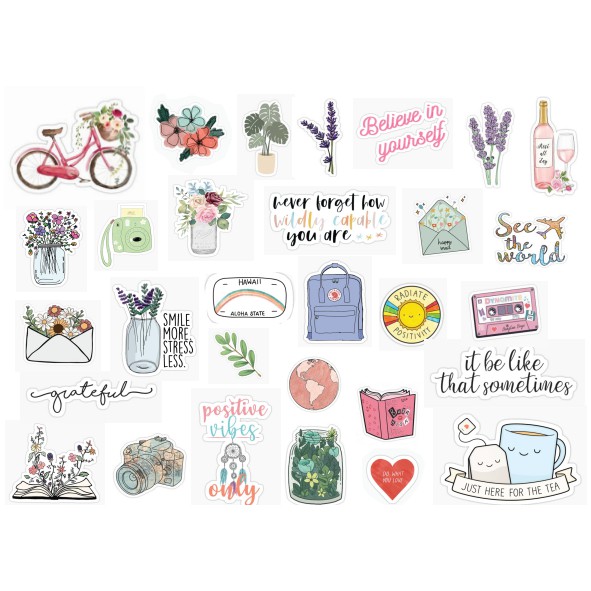 Nhãn dán trang trí chủ đề Du Lịch, sticker trang trí sổ tay, scrapbook