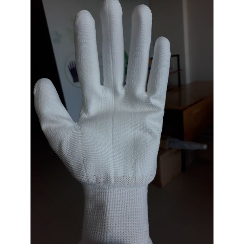 combo 10 đôi găng tay phủ bàn trắng dùng trong phòng sạch, găng tay tĩnh điện