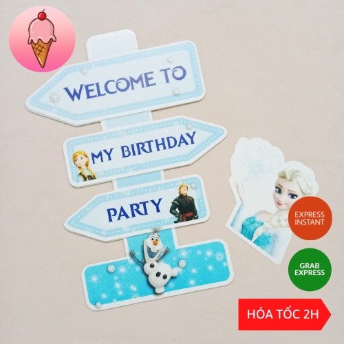 Bảng Welcome Trang Trí Sinh Nhật Bé Trai Bé Gái Nhiều Chủ Đề Siêu Đáng Yêu Dễ Thương - Kem Shop K13