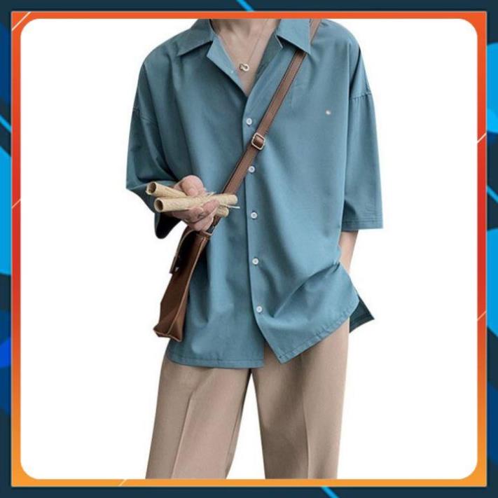ÁO SƠ MI TAY NGẮN CỔ VEST Thời Trang Nam nhiều màu Nam Nữ Unisex