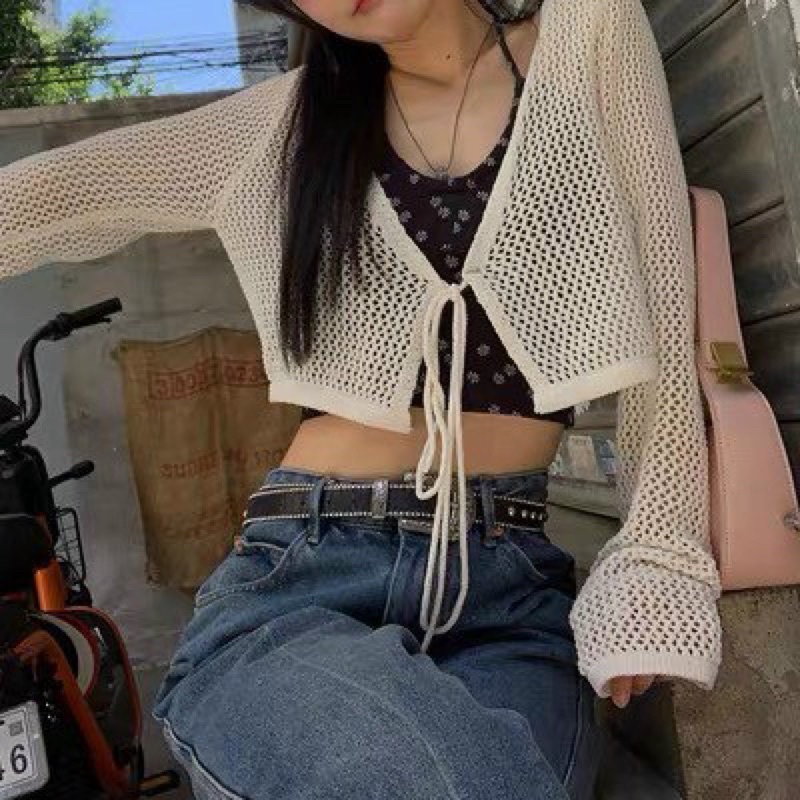 Áo khoác cardigan lưới siêu hot cho mùa hè, Áo khoác len mỏng